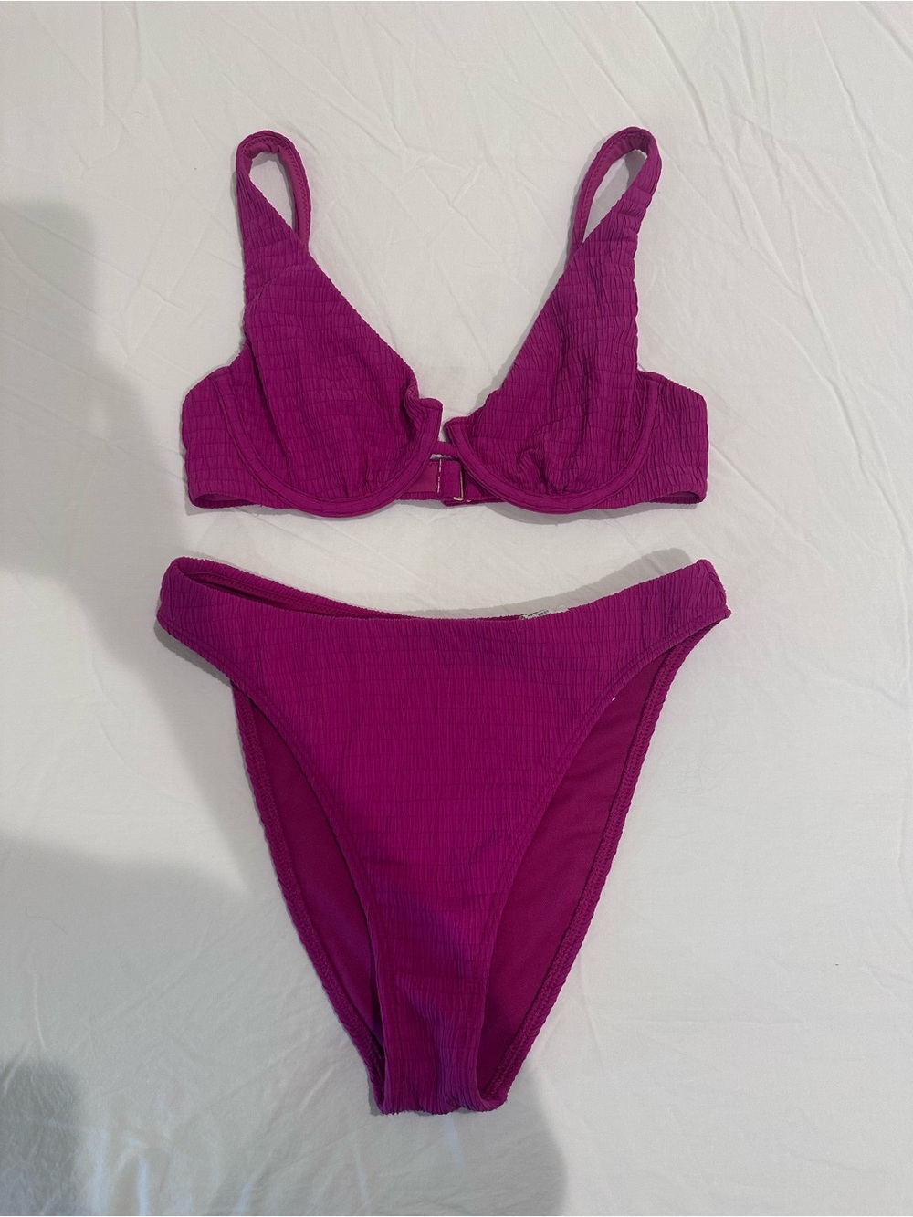 Abercrombie Pink Ribbed Two-Piece Bikini Set